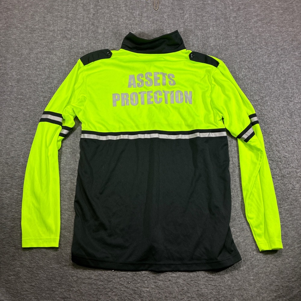 Target Store Assets Protection Polo Mens Medium Neon Yellow Black Long Sleeve
